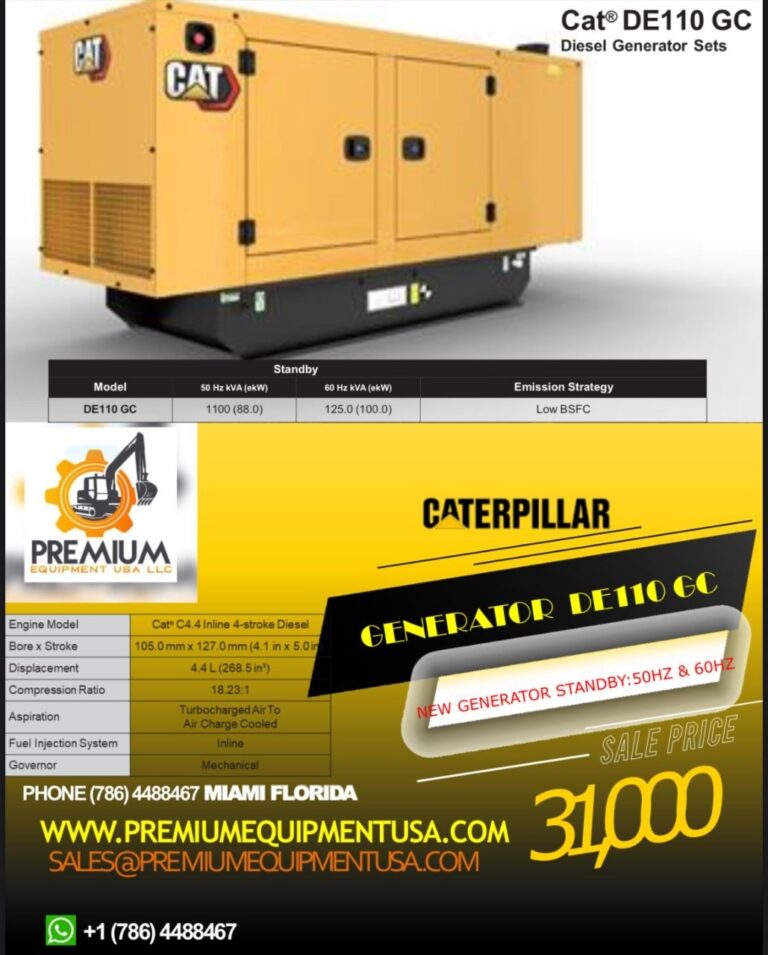 GENERATOR 110 GC CATERPILLAR – Premium Equipment USA, LLC